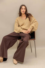 EARTHY TOUCH SWEATER KNIT TOP - By Baano