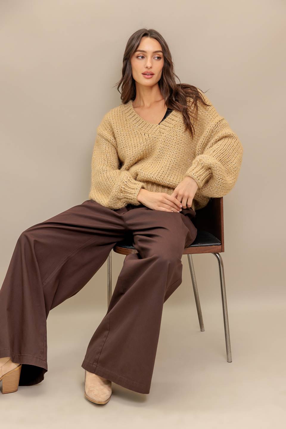EARTHY TOUCH SWEATER KNIT TOP - By Baano