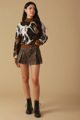 DARLING SENSATION JACQUARD SWEATER TOP - By Baano