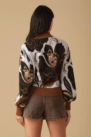 DARLING SENSATION JACQUARD SWEATER TOP - By Baano