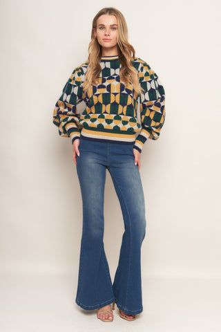 CHEER YOU ON JACQUARD SWEATER TOP - By Baano