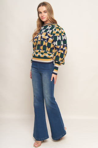 CHEER YOU ON JACQUARD SWEATER TOP - By Baano