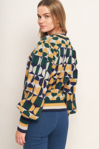 CHEER YOU ON JACQUARD SWEATER TOP - By Baano