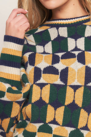 CHEER YOU ON JACQUARD SWEATER TOP - By Baano