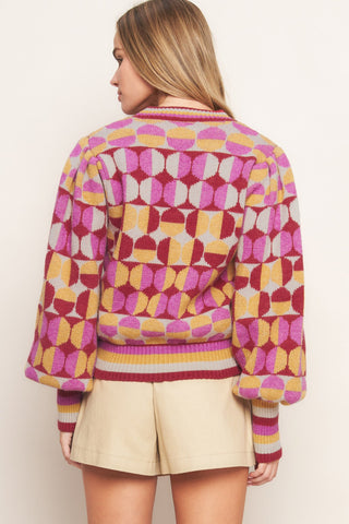 CHEER YOU ON JACQUARD SWEATER TOP - By Baano