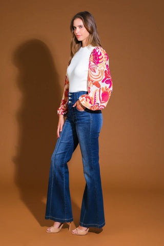 MAJESTIC FLOW SWEATER WOVEN TOP - By Baano