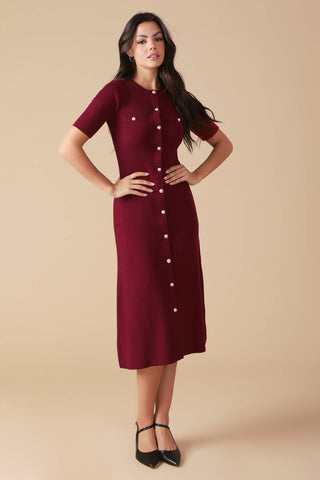 URBAN ELEGANCE SWEATER MIDI DRESS - By Baano