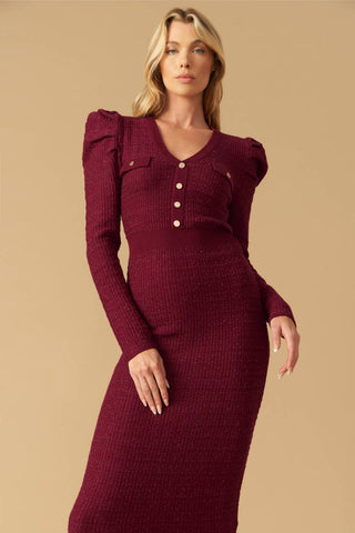 YOUNG LOVE SWEATER MIDI DRESS - By Baano
