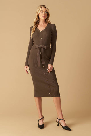 RUNAWAY ICON SWEATER MIDI DRESS - By Baano