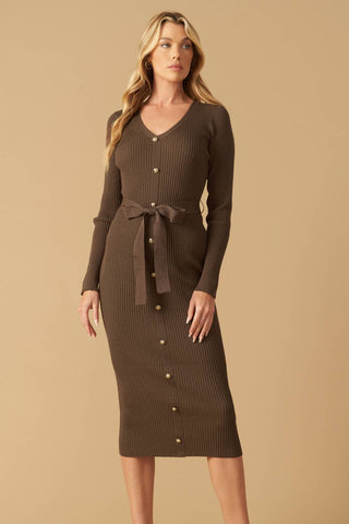 RUNAWAY ICON SWEATER MIDI DRESS - By Baano
