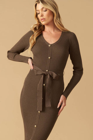RUNAWAY ICON SWEATER MIDI DRESS - By Baano