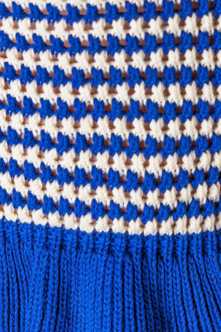 OUT WEST BLUE SWEATER KNIT TOP - By Baano