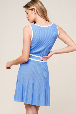 ENDLESSLY DARLING BLUE SWEATER MINI DRESS - By Baano