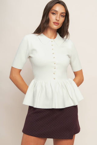 SWEET SERENADE CREAM WOVEN TOP
