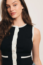 FRENCH NAUTICAL COLOR BLOCKED SWEATER TOP