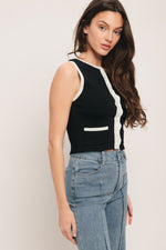 FRENCH NAUTICAL COLOR BLOCKED SWEATER TOP