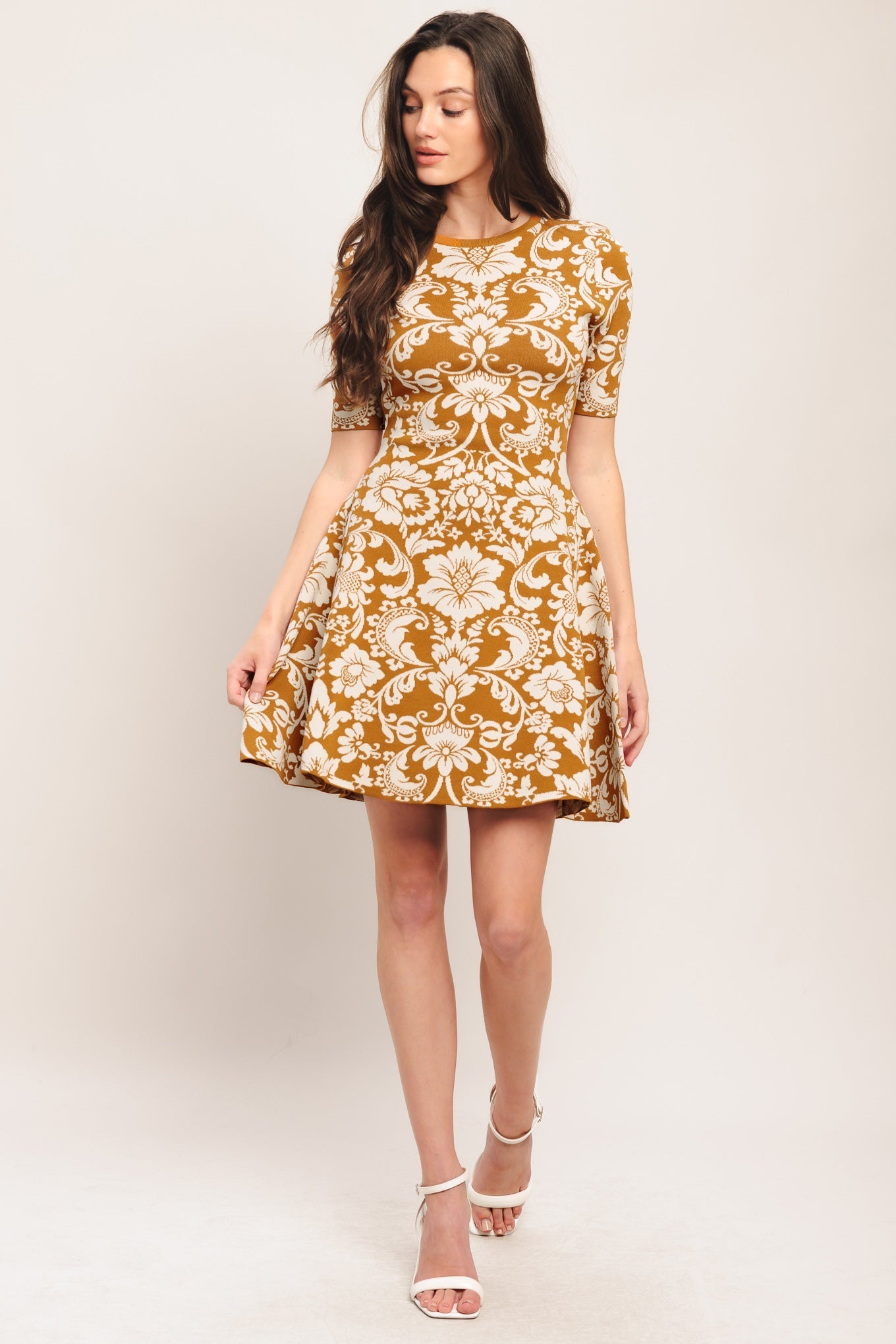 AMBER BLOOM SWEATER KNIT MINI DRESS Flying Tomato