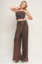 CHARMING COMPOSURE SEQUIN TOP AND BOTTOM SET