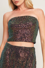 CHARMING COMPOSURE SEQUIN TOP AND BOTTOM SET