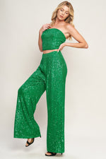 CHARMING COMPOSURE SEQUIN TOP AND BOTTOM SET