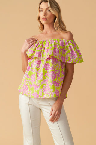 FIND ME UNDER THE PALMS WOVEN TOP - By Baano