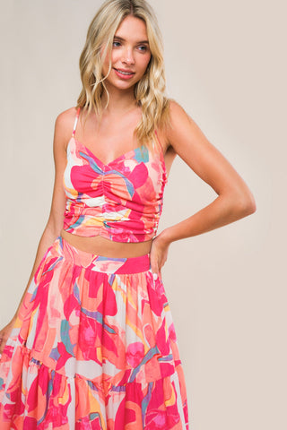 ROMANTICALLY SPEAKING WOVEN TOP AND SKIRT SET - By Baano