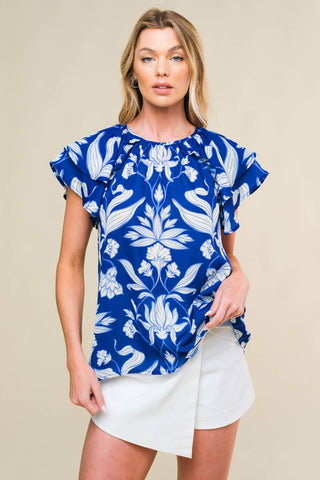 INTO THE SKY WOVEN TOP - By Baano