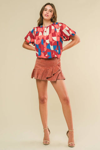 GONE IN A BLINK WOVEN TOP - By Baano