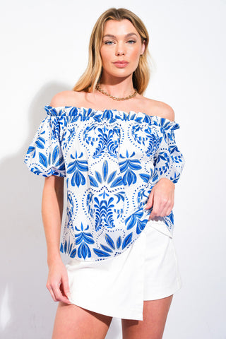 DIVIDE AND CONTOUR WOVEN TOP - By Baano