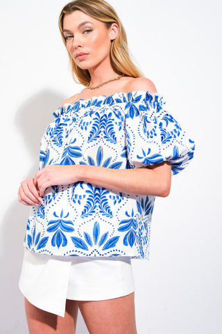 DIVIDE AND CONTOUR WOVEN TOP - By Baano
