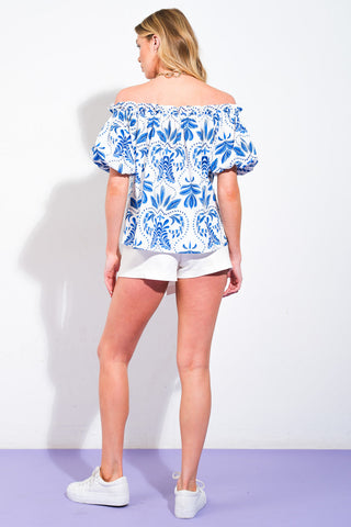 DIVIDE AND CONTOUR WOVEN TOP - By Baano