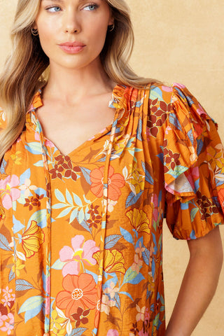 TOTAL FRILL WOVEN TOP - By Baano