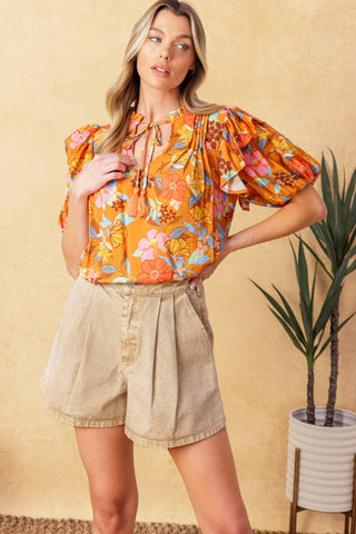 TOTAL FRILL WOVEN TOP - By Baano