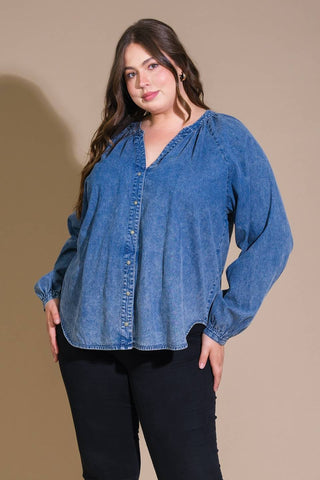 MUSING ABOUT YOU DENIM TOP - By Baano