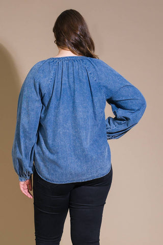 MUSING ABOUT YOU DENIM TOP - By Baano