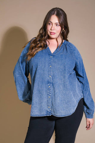 MUSING ABOUT YOU DENIM TOP - By Baano
