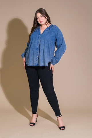 MUSING ABOUT YOU DENIM TOP - By Baano