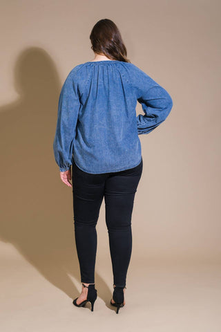 MUSING ABOUT YOU DENIM TOP - By Baano