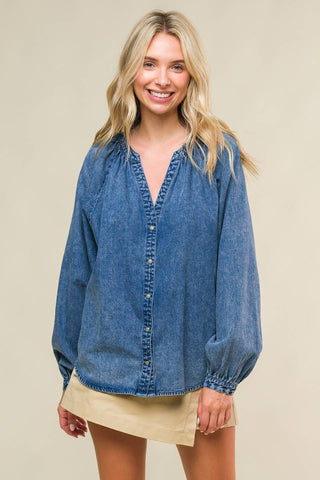 MUSING ABOUT YOU DENIM TOP - By Baano