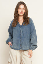 MUSING ABOUT YOU DENIM TOP Flying Tomato