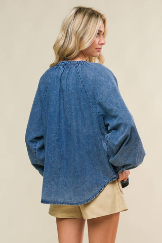 MUSING ABOUT YOU DENIM TOP - By Baano