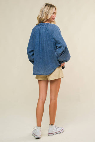 MUSING ABOUT YOU DENIM TOP - By Baano