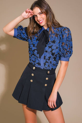 DANCE WITH ME DENIM JACQUARD TOP - By Baano