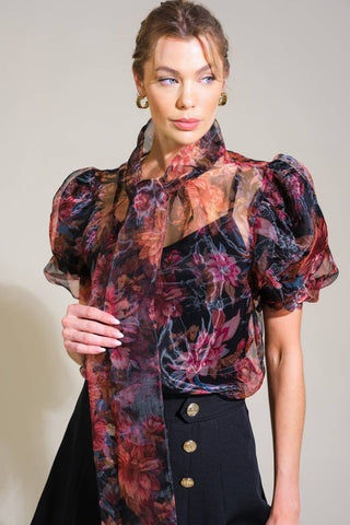SEASIDE SERENITY FLORAL WOVEN TOP - By Baano