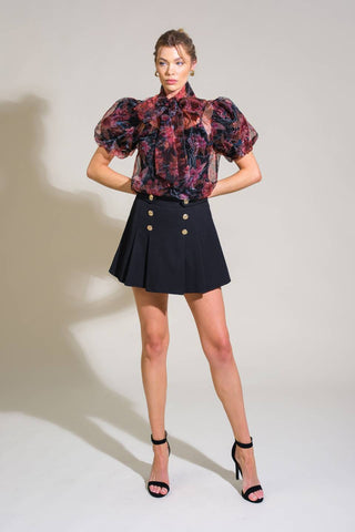 SEASIDE SERENITY FLORAL WOVEN TOP - By Baano