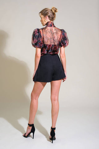 SEASIDE SERENITY FLORAL WOVEN TOP - By Baano