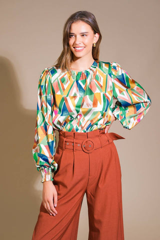 RADIANT POISE WOVEN TOP - By Baano