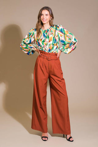 RADIANT POISE WOVEN TOP - By Baano