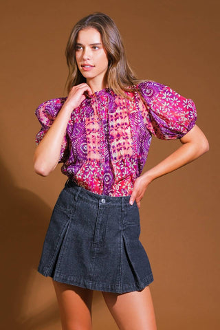 SPECIAL MOMENT WOVEN TOP - By Baano