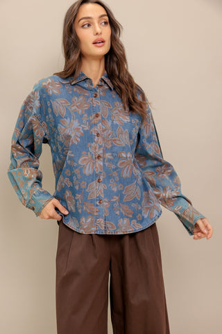 STICK TO THE PLAN DENIM TOP - By Baano
